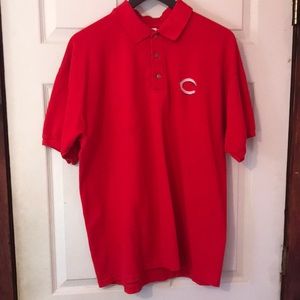 Cincinnati Reds Red Pique Knit Polo Mens Large L